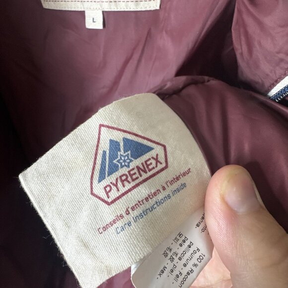 Pyrenex Heritage Down Parka Gray Wool Real Fur Trim Hood Men’s L France - Picture 7 of 9